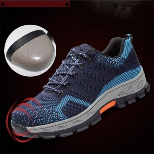 Unisex Spring Summer Big size 46 Work Shoes Men Mesh Breathable Steel Toe Casual Boots Labor Insurance Mens Safety Shoe
