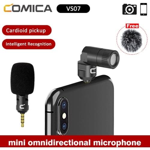 Comica CVM-VS07 3.5MM Audio Wireless GoPro Vlog Video Wireless Microphone for iPhone Andriod Smartphone Nikon DSLR Plug and Play