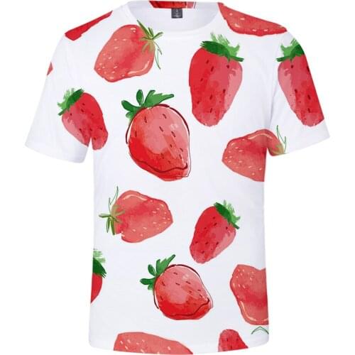 Hot Sale Fashion Fruit Short Sleeve t-shirt 3D Print Summer Pineapple Orange Strawberry Casual Jogger Men/Women Crew neck