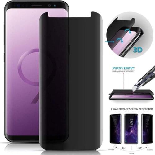 3D Curved Anti Spy Tempered Glass For Samsung Galaxy S9 S8 Plus Note 8 9 s9 s8 Protect Privacy Screen Protector Protective Film