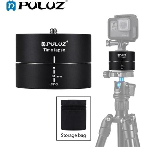 PULUZ Camera Time lapse 360 Panoramic Panning Rotation 60/120 Minutes For Gopro/iphone Stabilizer Tripod Head Adapter Timelapse