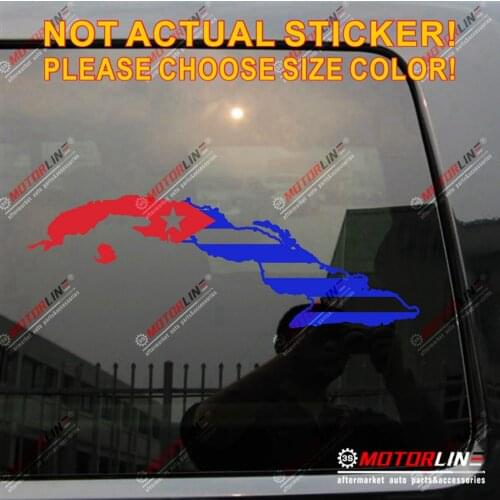 Map Flag of Cuba Decal Sticker Car Vinylpick size die cut no background