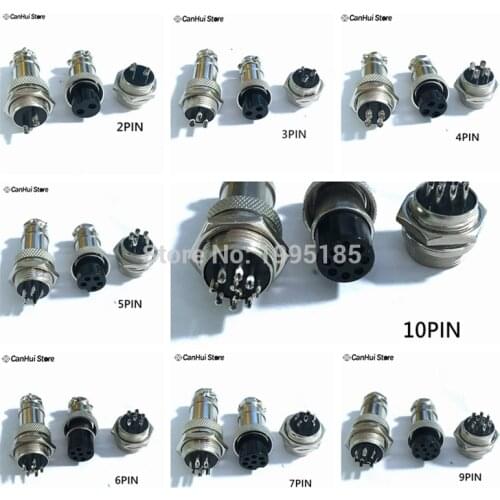 1set GX16-2/3/4/5/6/7/8/9/10 Pin Male & Female Diameter 16mm Wire Panel Connector GX16 Circular Connector Aviation Socket Plug