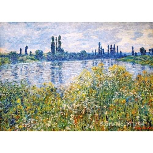 Copy oil paintings famous artist Flowers on the Banks Seine near Vetheuil Claude Monet artwork handmade for home wall decoration