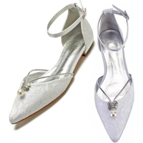 MarHermoso Woemns Ankle Strap Pointed Toe Elegant Bridal Wedding Sandalias Guest Reception Shoes Court Evening Dressing Shoe