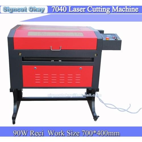 Laser Cutting Machine 7040/4070 W2 90W Reci Tube 220/110V Fabric Roll Laser Red Positioning Laser Cut For Plywood/Wood/MDF