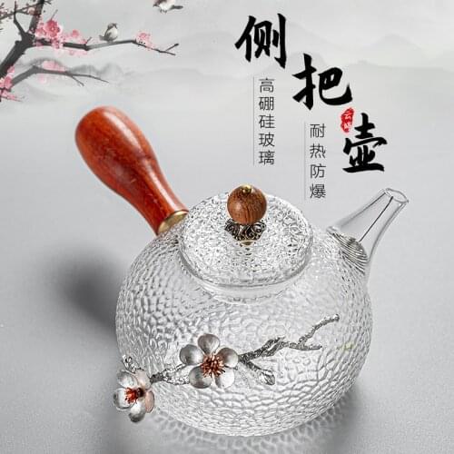 Hammer heat resistant glass single making tea pot filtration cooking household heat resistant flower teapot black tea kungfu set