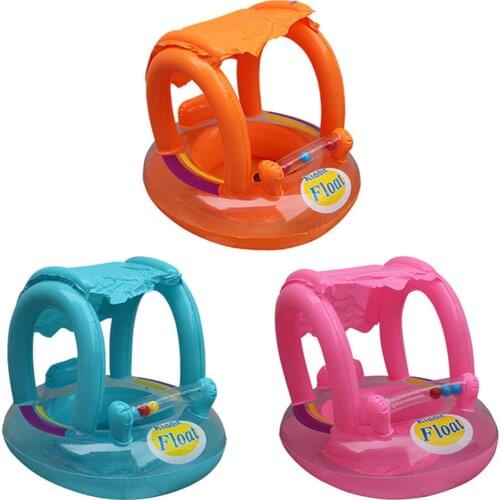 Inflatable water toys Baby swimming ring pool toy baby float swimming ring With sunshade Child Seat ring water games baby swim