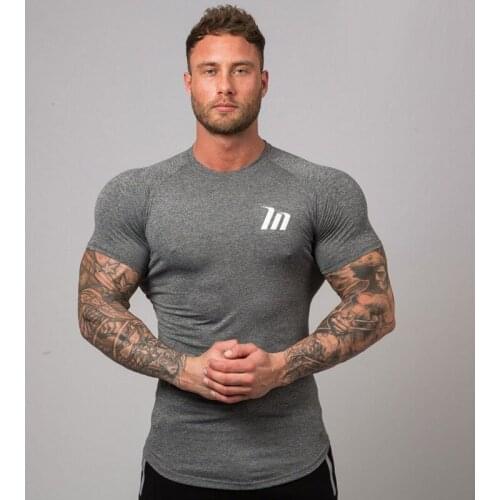 New Compression T-shirt Superelastic Skinny Shirt Men Gyms Fitness Workout Quick dry Tee Tops Male Summer Jogger Sporty Clothing