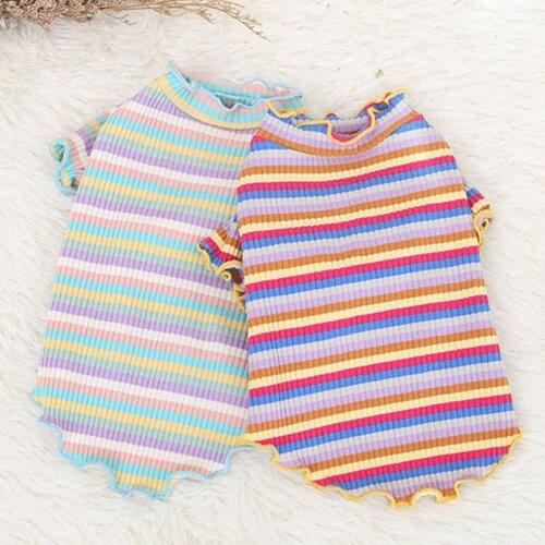 Spring Summer Pet Dog Clothes Stripes Fashion Pet Kitten T Shirt Clothing Cotton Pajamas For Kitten Puppy Costume #2