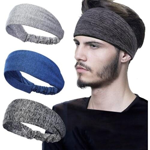 Haimeikang Unisex Solid Color Sport Yoga Headband Hair Elastic Bands for Men Women Stretch Outdoor Fitness Head Bands Hairband