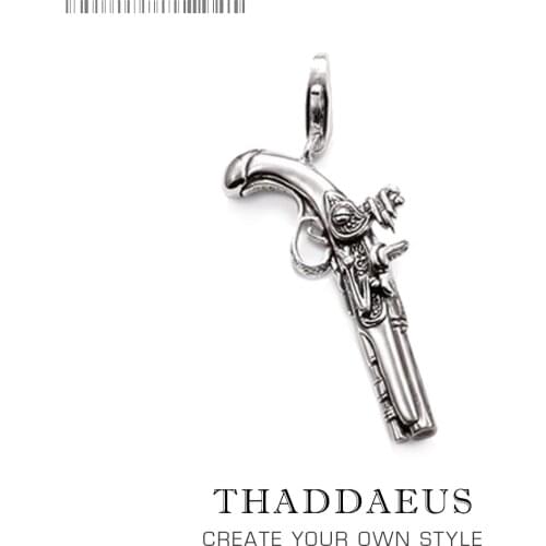 Pirate Gun,2019 Brand Fashion Heart Silver Jewelry Europe Rebel Bijoux 925 Sterling Silver Accessories Gift For Woman & Men