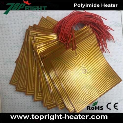 12v 400w300*300mm polyimide film heater, electric polyimide heater