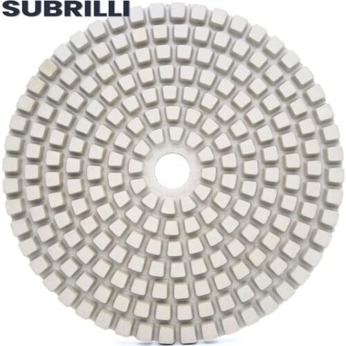 SUBRILLI 10" Inch Resin Bond Buffing Wheel White Diamond Wet Polishing Pad D250mm Stone Granite Marble Concrete Buff Disc