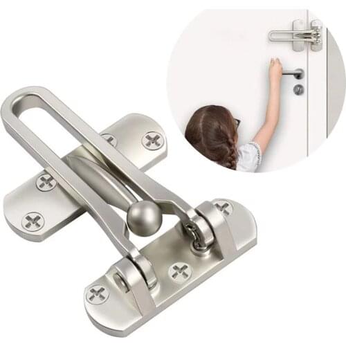 Home Anti-theft Door Buckle Bedroom Kids Room Door Bar Lock Stainless Safety Chain Hotel Anti-lock Buckle Insurance Door Bolt