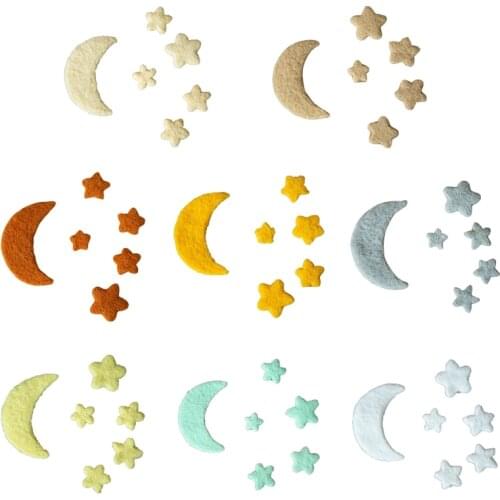 Baby Newborn Photography Props Wool Felt Mini Moon Stars Infant Photo Shooting Decorations Accessories