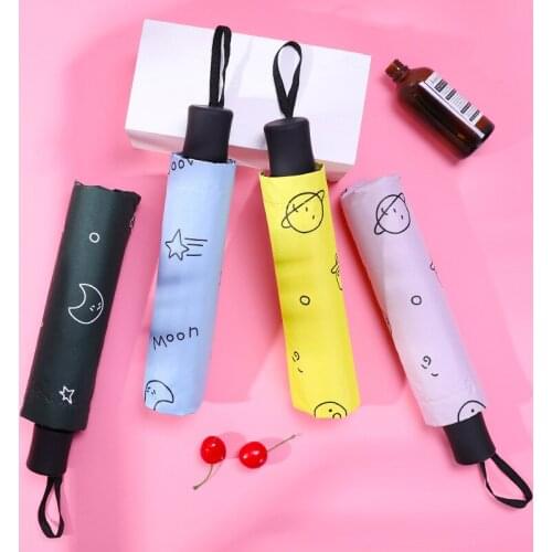 Folding umbrella three-fold portable umbrella men women rain sunny dual-use folding umbrella strong umbrella children umbrella