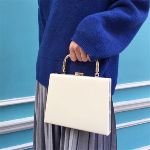 Simple Style Handbag High Quality Soft PU Leather Shoulder Messenger Bag Small Capacity Ladies Solid Wedding Party Purse 2019