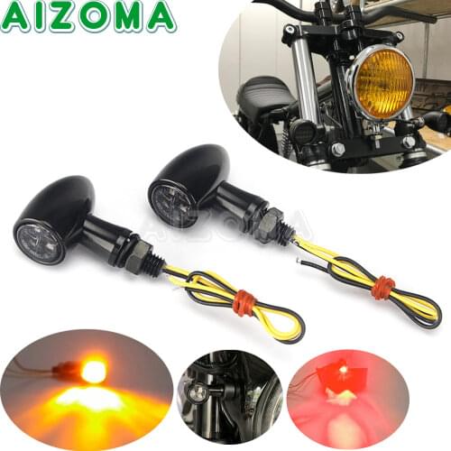 Motorcycle Bullet LED E Mark Turn Signal Light Running Indicator Lamp For Harley Honda Cafe Racer Bobber CG125 GN125 XS650 CB750