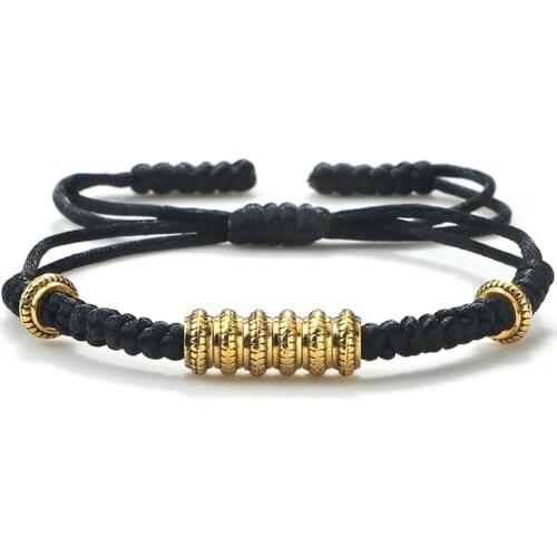 Lucky Charm Tibetan Bracelets Creative Golden Septa Beaded Red Handmade Knots Rope Budda Bracelet Men Women Fashion Jewelry Gift