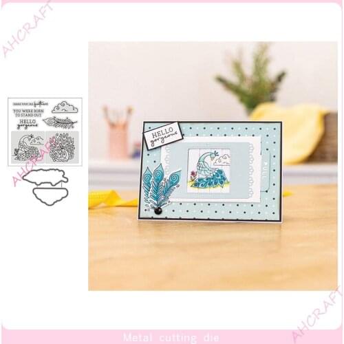 Peacock Stamp and Metal Cutting Dies for DIY Scrapbooking Photo Album Decorative Embossing Paper Card Crafts 2021