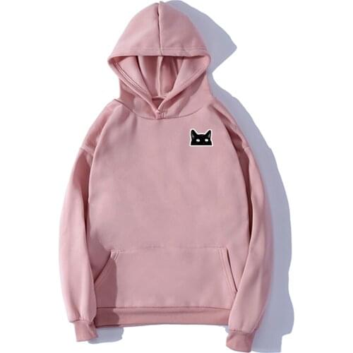 Cat Print Hoodies Women Autumn Cute Kawaii Long Sleeve Hoody Sweatshirt Loose Tops Pullovers Sudadera Mujer Funny Hoodie