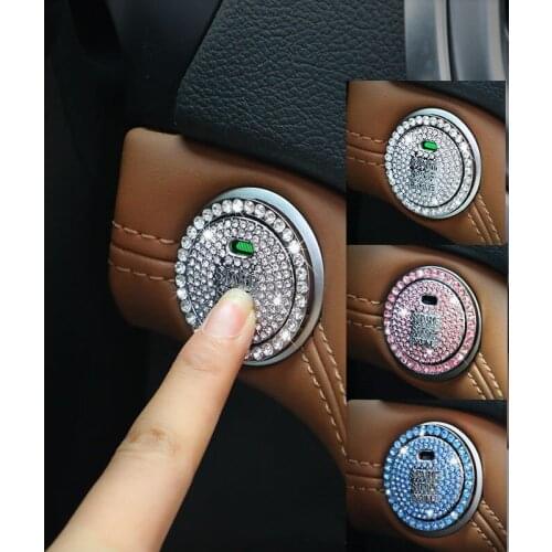 Car decoration start button matching button diamond trim strip Car ring suv auto accessorie parts one-key start button diamond