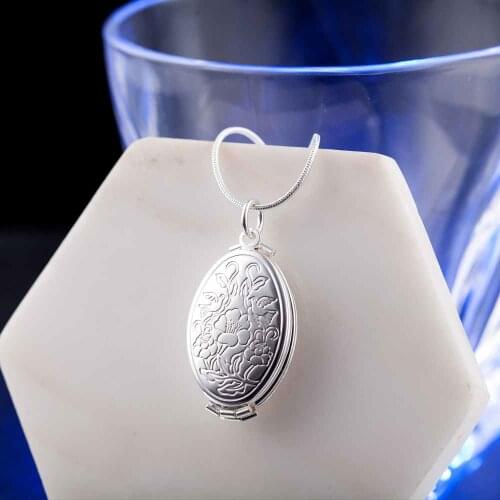 Plated Jewelry Necklaces & Pendants Women Gift Drop ShippingNew Fashion Vintage Photo Locket Pendant Necklace