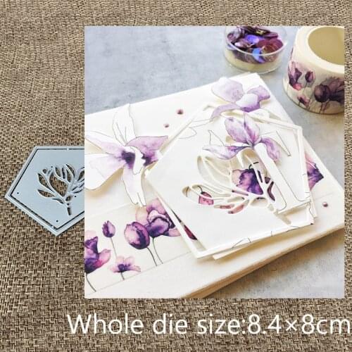 New Design Craft Metal Cutting Die cut die 2pcs flower Pentagonal frame scrapbooking Album Paper Card Craft Embossing Die Cuts