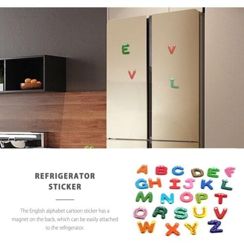26pcs/set Wooden Cartoon Alphabet A-Z Magnets Child Educational Toys Wooden Refrigerator Stickers for Gift Varied Colors