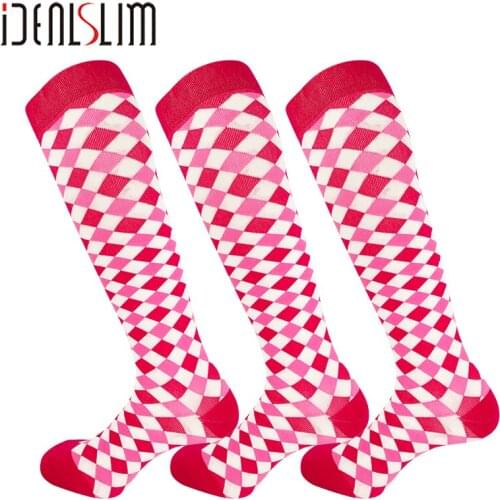 IDEALSLIM 3 Pairs Graduate Compression Socks Plantar Fasciitis Socks Women Travel Flight Socks Sleeping Socks