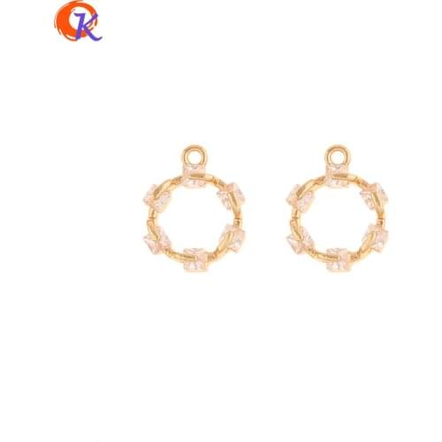 Cordial Design 20Pcs 9*12MM Jewelry Accessories/DIY Making/Charms/Genuine Gold Plating/Hand Made/CZ Pendant/Earring Findings