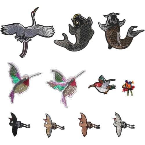 White Goose Embroidery Jacket Badge Decoration Sequin Sewing DIY Clothing Craft Supplies Material Accessories 1PCS for sale