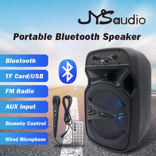 High Quality Wireless Bluetooth Speaker FM Radio Portable Outdoor Smart Audio Karaoke Stereo Trolley Loudspeaker Box with Mic