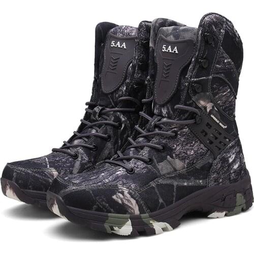 Mens Tactical Military Boots Outdoor High Top Ankle Trekking Hiking Climb Plus Size 38-47 2Colors New 2020