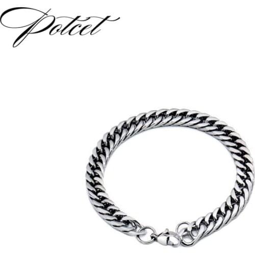 POTCET Unisex Stainless Steel Titanium Steel Bracelet Geometric Party Travel Anniversary Personality Hip Hop Jewelry