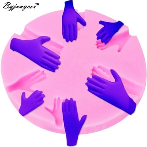 Byjunyeor M106 Hand UV Resin Silicone Mold Fondant Chocolate Candy Lollipop Crystal Epoxy Soft Clay Bake Tools