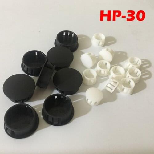 30pcs HP-30 30MM Diameter Black White Nylon Plastic Diameter End Cap Grommet Push Locking Button Cover Panel Drill Hole Plug