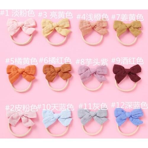Baby Girls Nylon Soft Headbands Bow Knot Hair Kids Toddlers Elastic Head Wear Hair Band Infant Hair Accessories