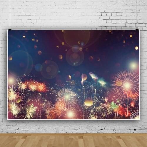 Happy New Year Backgrounds For Photography Color Fireworks Firecracker Polka Dots Light Bokeh Party Photographic Backdrops