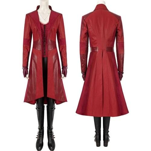 Halloween Civil War Wanda Cosplay Scarlet Costume Adult Women Outfit Party Full Props Suit with Boots