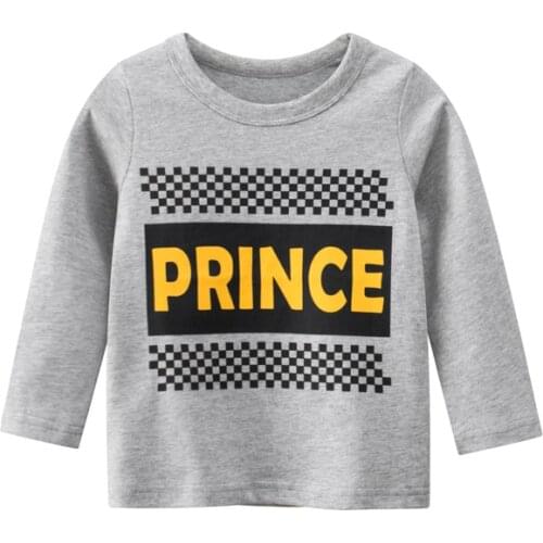 Boys Girls t-shirts Cotton Gray Long Sleeve T-shirt boy girl Tops Autumn Spring Baby Clothes Children Kids Tee For 2-9Years