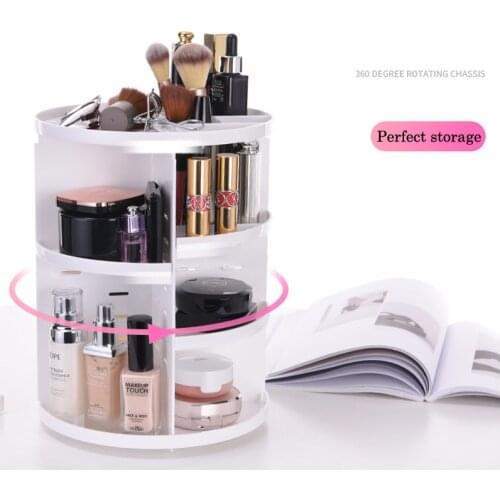 Nice 360 degree Rotation Cosmetic Box Jewelry Holder Makeup Organizer Eyebrow Pencil Brush Stand Jewellery Case Assemble Parts