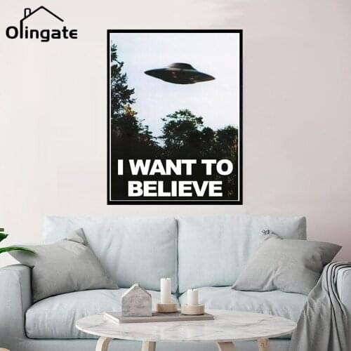 Canvas Ufo Tv Series Print Canvas Painting i Want To Believe - The X Files Art Silk or Decorative Picture Home Decor