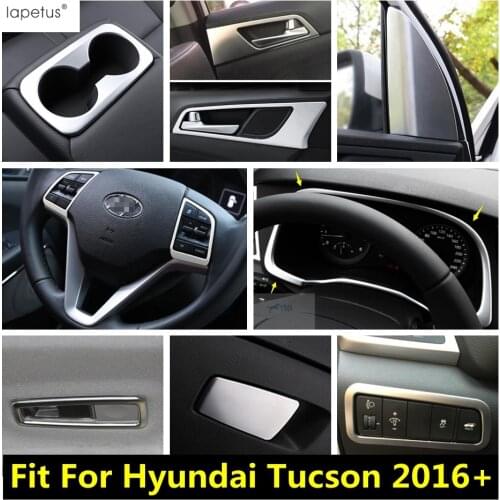 Interior Kit For Hyundai Tucson 2016 - 2020 Head Lights Lamp Switch Button Panel Dashboard AC Air Cover Kit Trim ABS Accessories