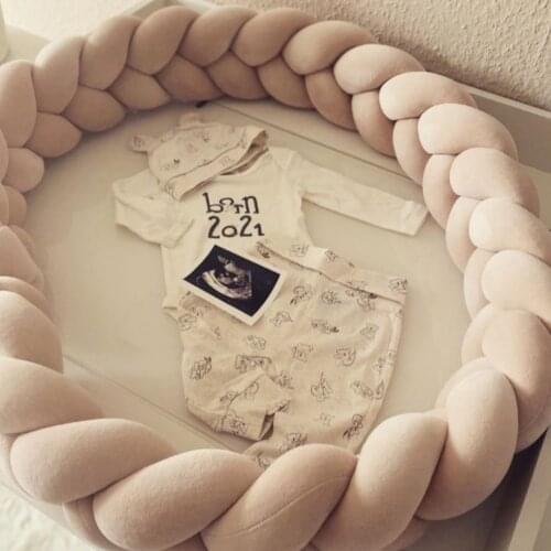 1M/2M/3M/4M Baby Braided Crib Bumper Crib Bedding Set for Baby Boy Girl Braid Knot Pillow Cushion Room Decor