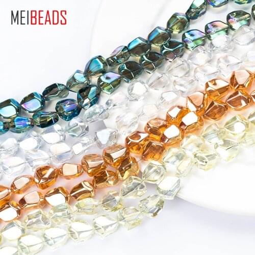 MEIBEADS Crystal Glass Irregular Shape Colorful Glass Beads Accessories Fit Bracelet DIY Jewelry Making EY5192 Pear Shape 9mm