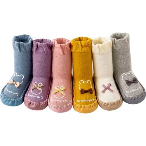 Juzzae Cute Baby Sock Shoes Baby Boys Slipper Socks Boots First Walking Shoes Thick Cotton Floor Socks for Toddler Girls
