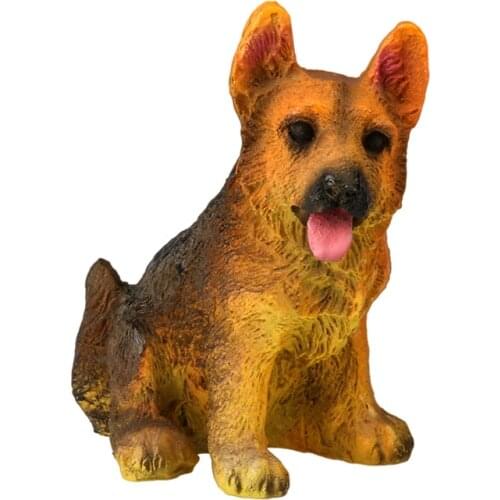 Miniature Fairy Garden Decorations Crafts Bonsai Figurine Mini Gnome Moss Animals Cute German Shepherd Dog Garden Home Toys Gift