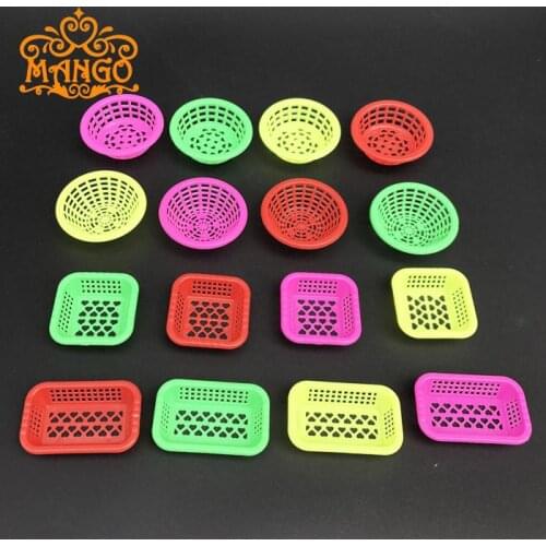 4pcs1:12 DollHouse Miniature kitchen Accessories Big Square Baskets Pretend Play Furniture Toys Collection Free Shipping